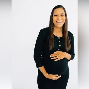 Elegant Black Maternity Dress